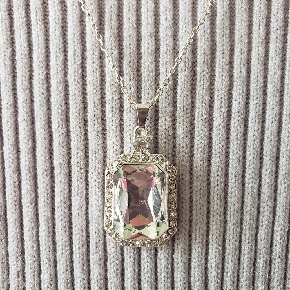 Long silver nickel free necklace